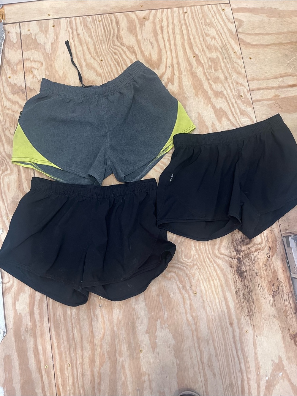 Rogue Women's Athletic Shorts - Black and Gray with Lime Green